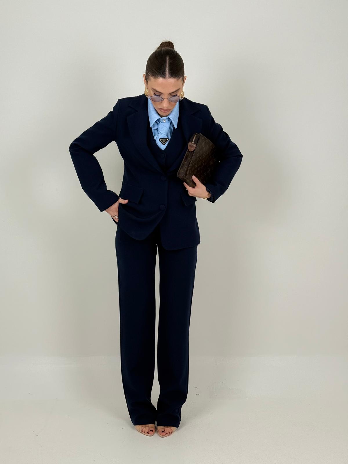 Traje MAELLE - Conjunto de 3 piezas de primera calidad: chaqueta, chaleco y pantalón palacio