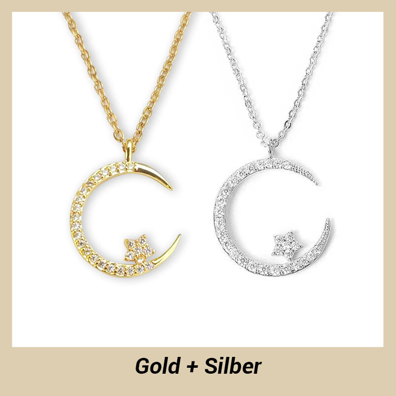 ⌛ Solo quedan 3 días: ¡50 % de descuento en todo! ⏰Collar con luna y estrellas brillantes🌙