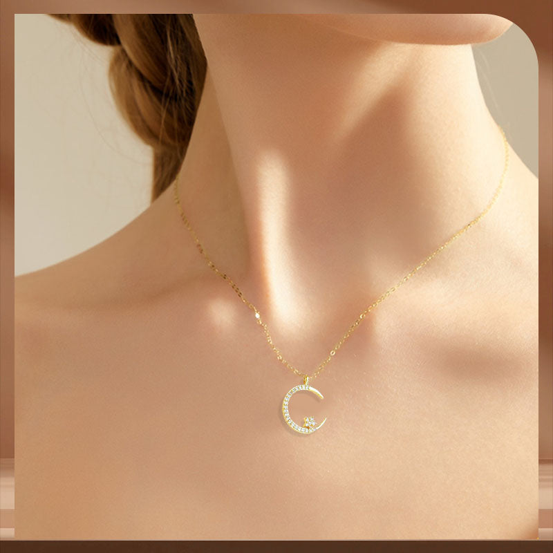 ⌛ Plus que 3 jours : 50 % de réduction sur tout ! ⏰Collier lune et étoiles brillantes🌙