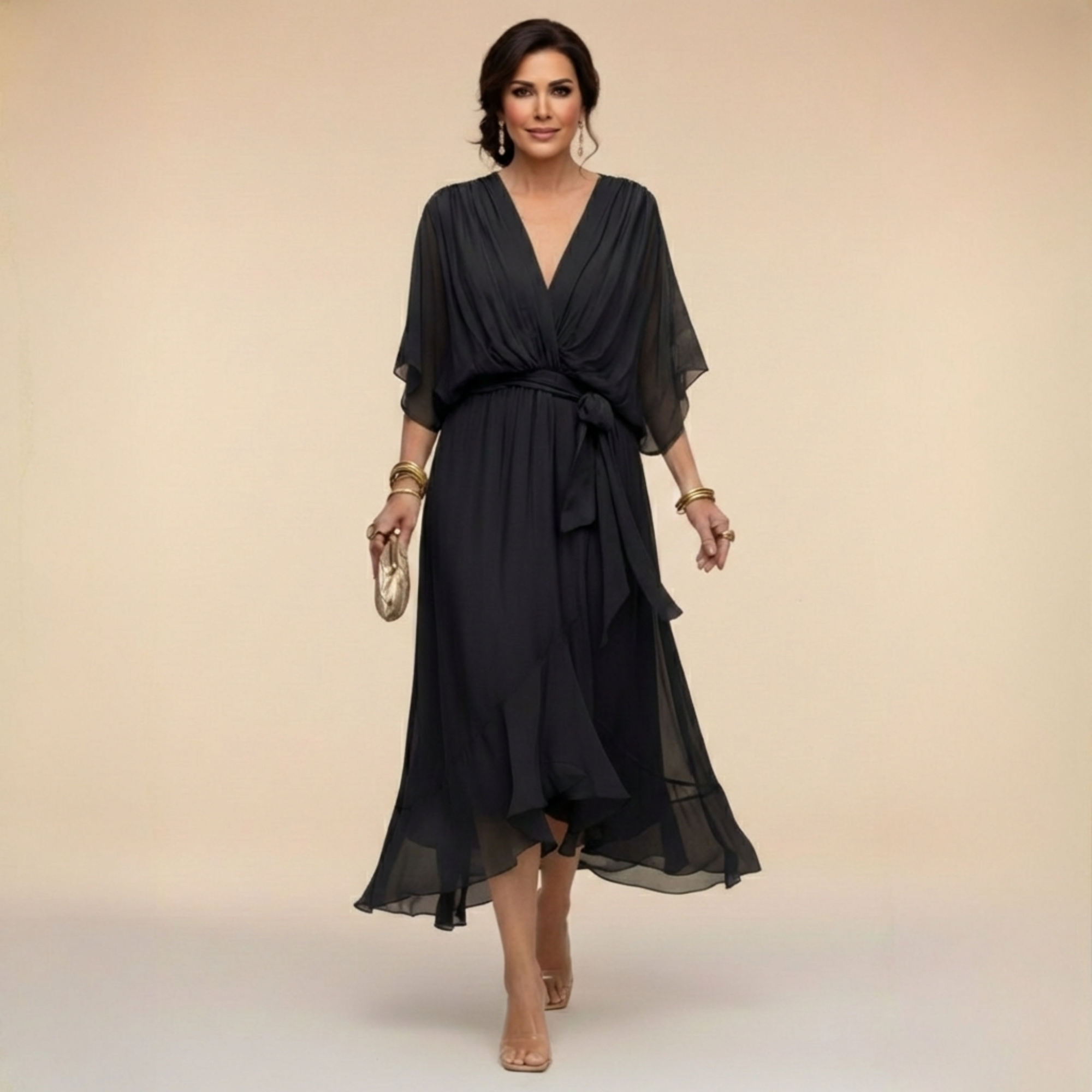 Serena™ | Vestido fluido con escote en V de una elegancia etérea
