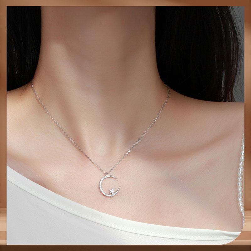 ⌛ Solo quedan 3 días: ¡50 % de descuento en todo! ⏰Collar con luna y estrellas brillantes🌙