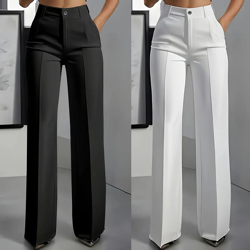 Pantalons de costume taille haute pour femme