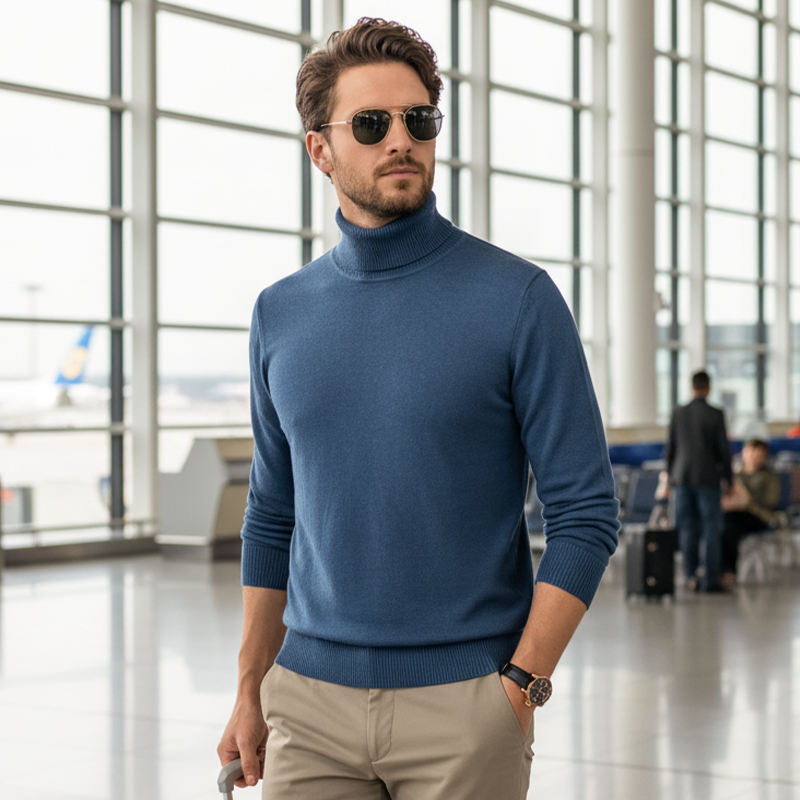⏳ Último día: ¡50 % de descuento en todo el surtido!⏰ Jersey de cachemira premium para hombre, liso: tejido suave y cómodo con un corte moderno, ideal para el trabajo y el tiempo libre 👔