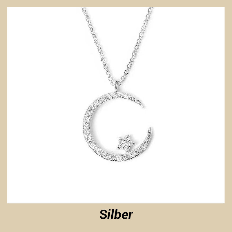 ⌛ Solo quedan 3 días: ¡50 % de descuento en todo! ⏰Collar con luna y estrellas brillantes🌙