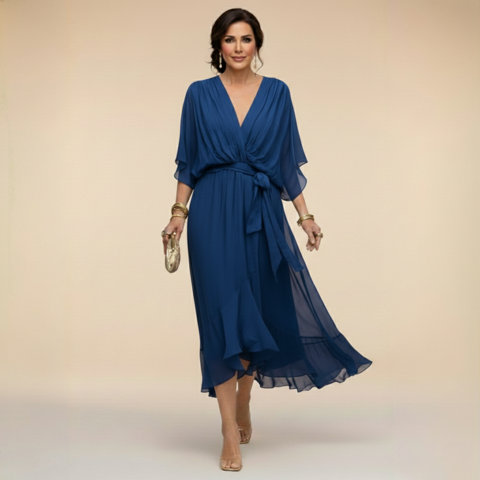 Serena™ | Vestido fluido con escote en V de una elegancia etérea