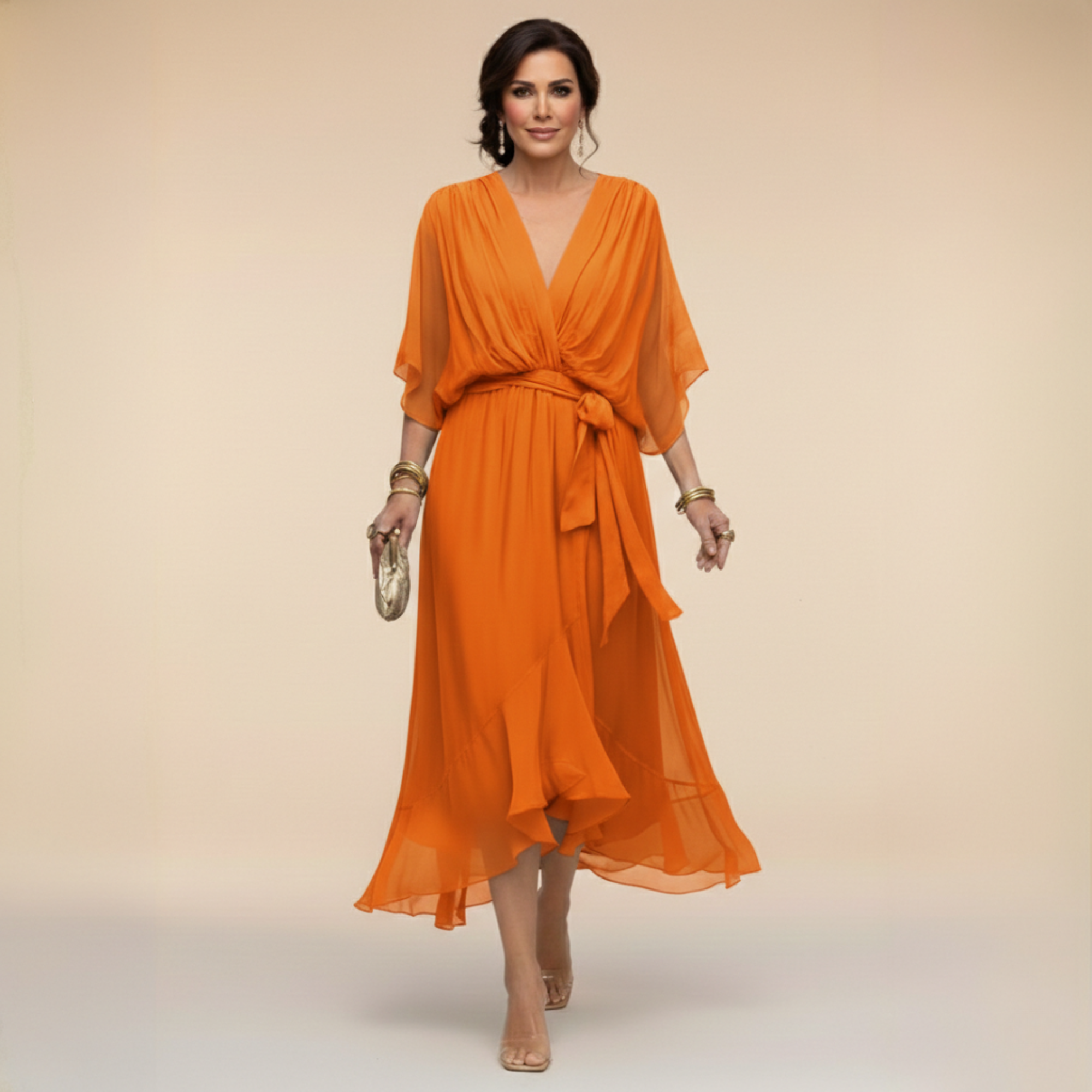 Serena™ | Vestido fluido con escote en V de una elegancia etérea