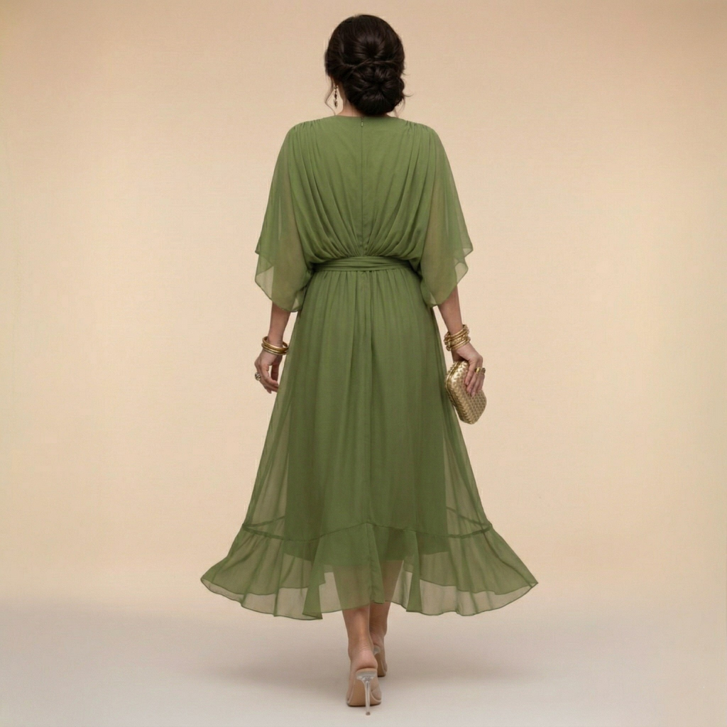Serena™ | Vestido fluido con escote en V de una elegancia etérea