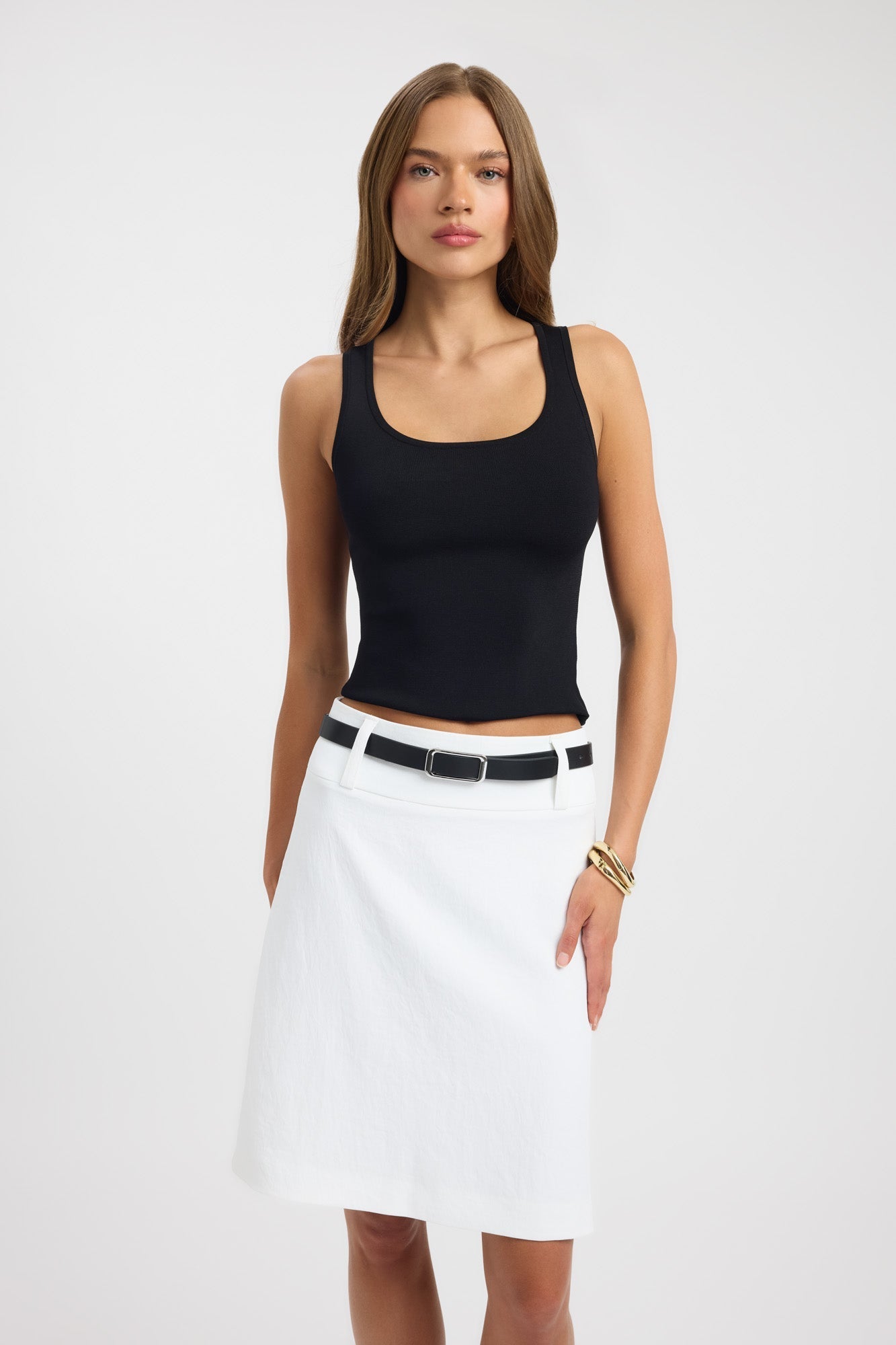 Falda midi de talle bajo Ariel