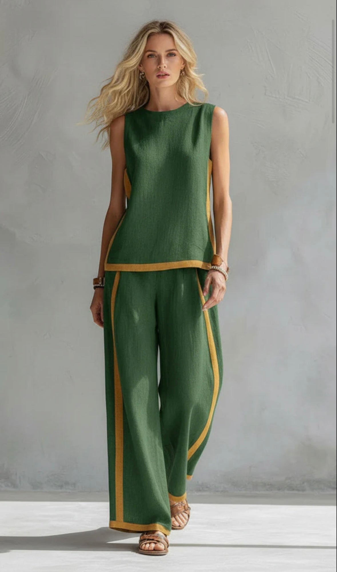 Leila | Conjunto elegante de algodón y lino