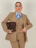 Traje MAELLE - Conjunto de 3 piezas de primera calidad: chaqueta, chaleco y pantalón palacio