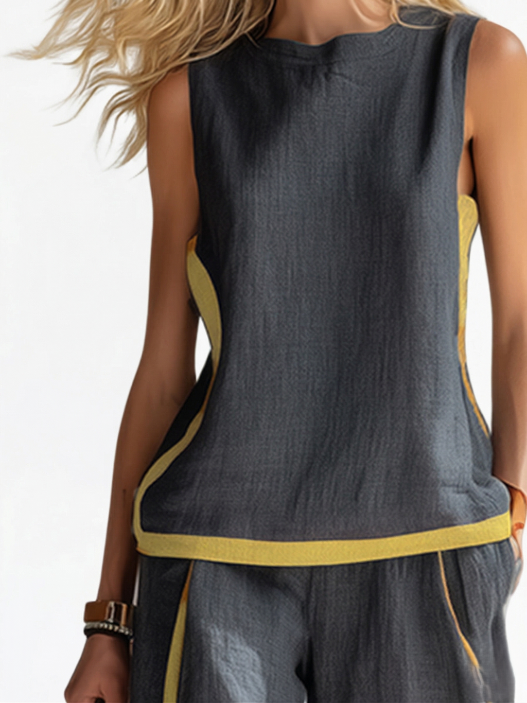 Leila | Conjunto elegante de algodón y lino