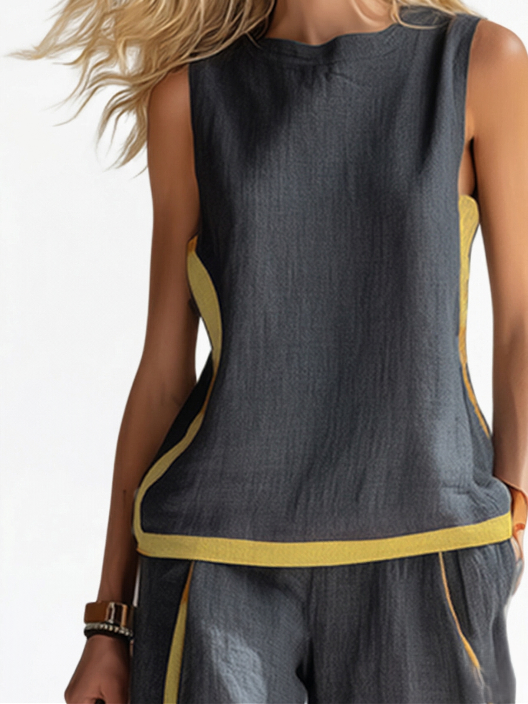 Leila | Conjunto elegante de algodón y lino