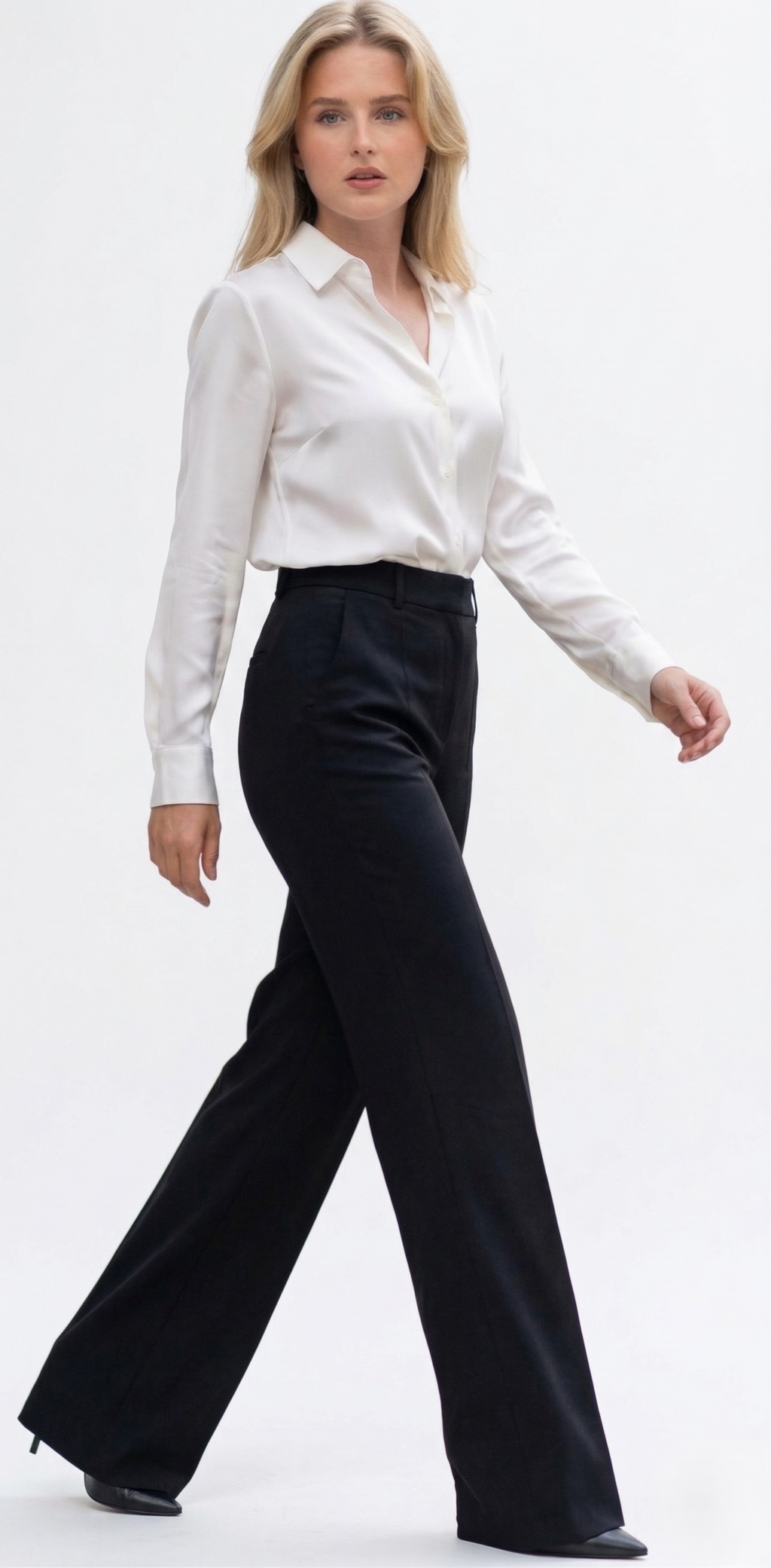 Pantalons de costume taille haute pour femme