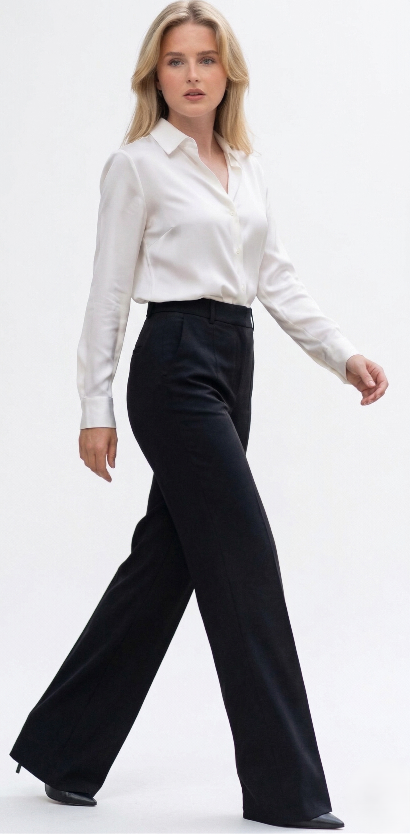 Pantalones de traje de mujer de cintura alta