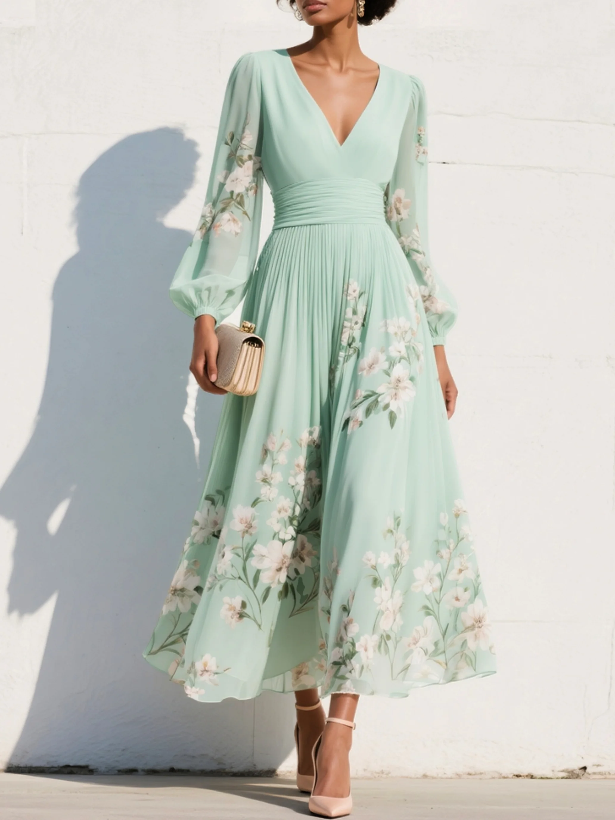 Aurelia | Vestido midi con escote en V