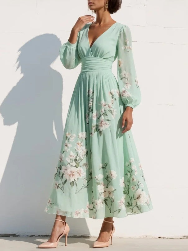 Aurelia | Robe midi décolletée en V