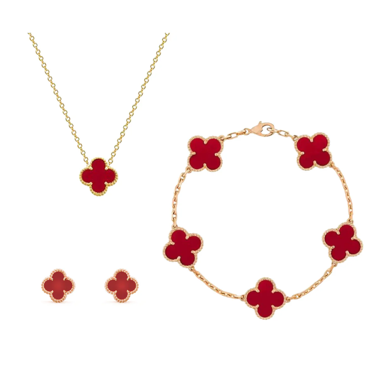 Set Alhambra Vintage: La Elegancia del Trébol (Collar, Pulsera y Aretes)