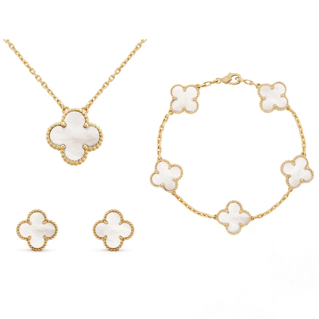 Set Alhambra Vintage: La Elegancia del Trébol (Collar, Pulsera y Aretes)