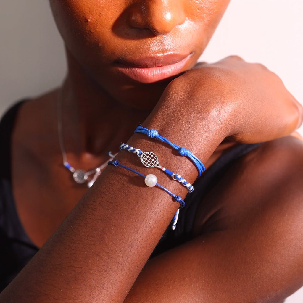 Pulsera de cordón, efigie de tenis, deporte, acero inoxidable, modelo Roland
