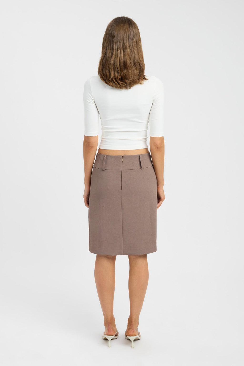 Falda midi de talle bajo Ariel