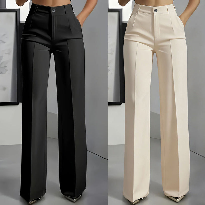 Pantalons de costume taille haute pour femme