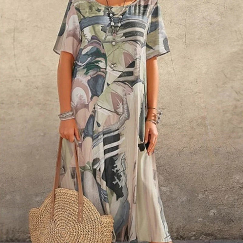 Elegante abito in seta di gelso "Brezza tropicale"