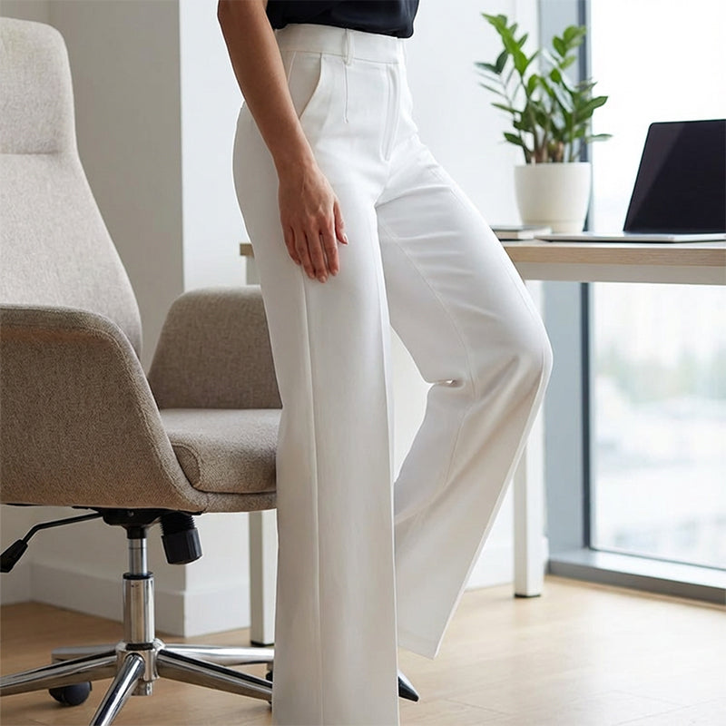 Pantalons de costume taille haute pour femme