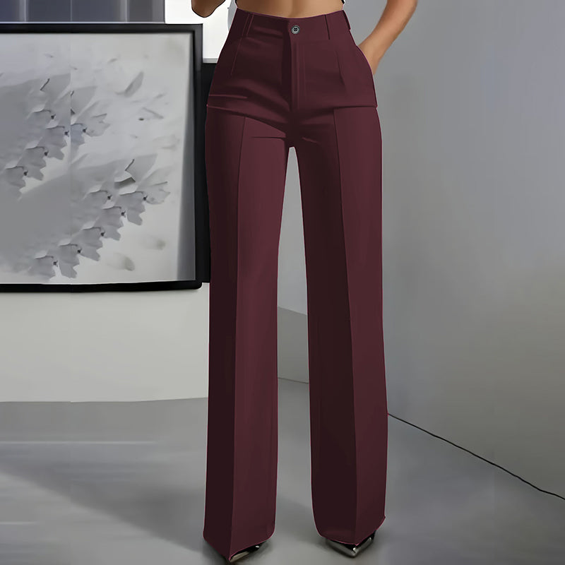 Pantalons de costume taille haute pour femme
