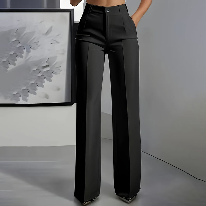 Pantalons de costume taille haute pour femme