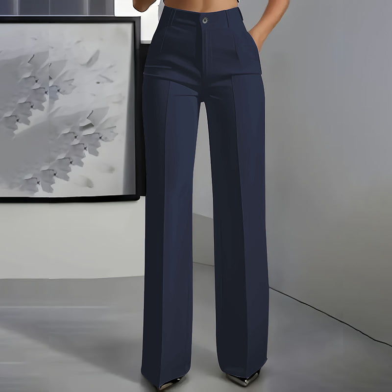 Pantalones de traje de mujer de cintura alta