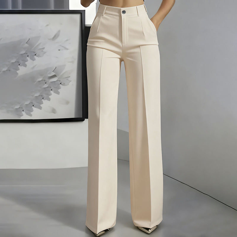 Pantalones de traje de mujer de cintura alta