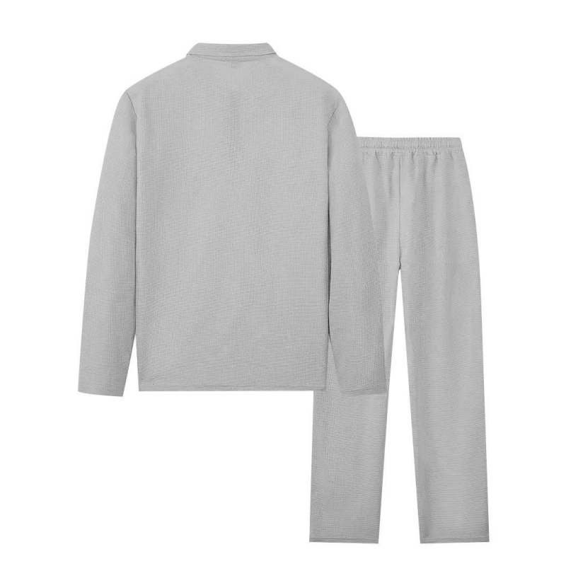 🏃👖Conjunto de hombre compuesto por una sudadera de punto de panal y unos pantalones de corte recto