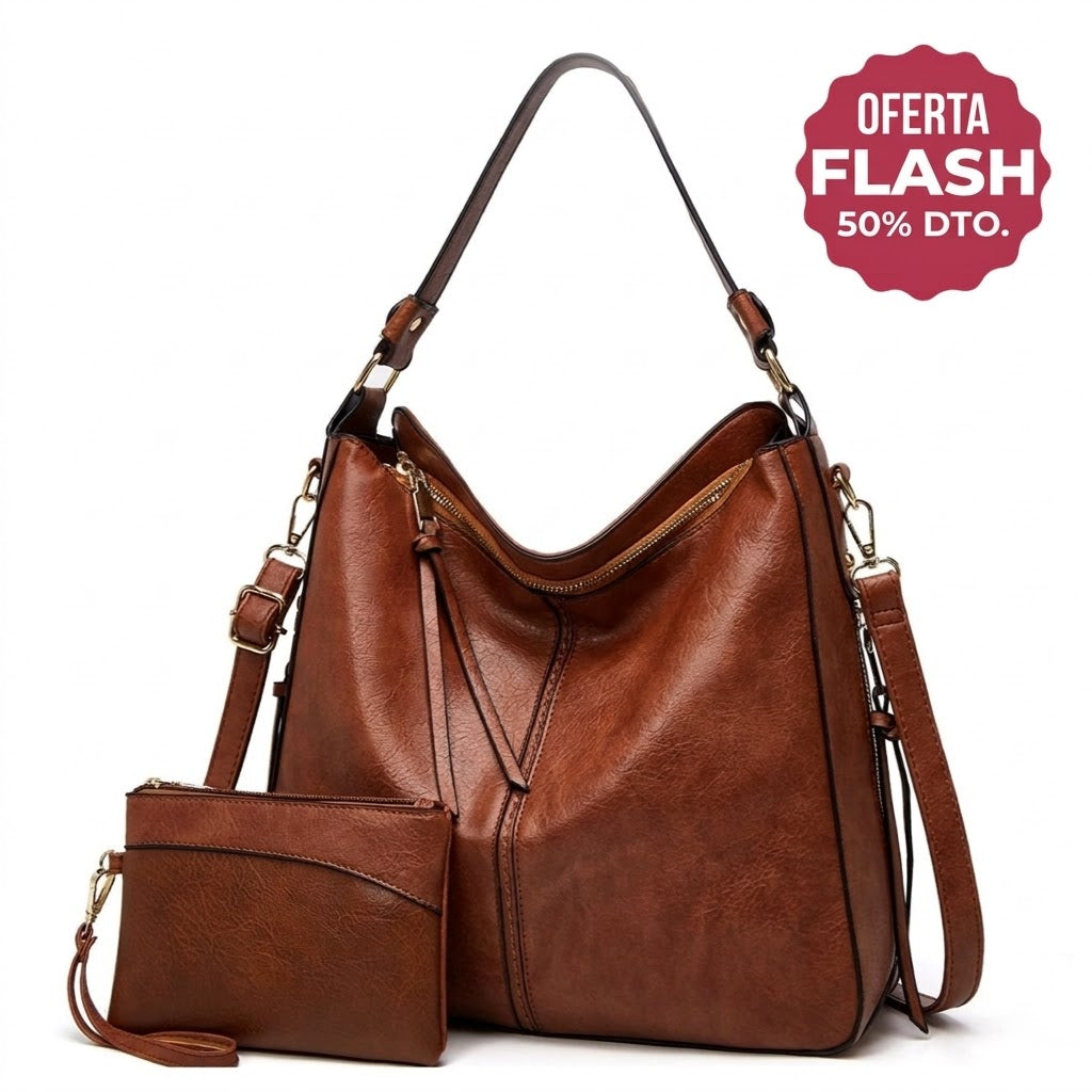 Luxury Bolso hobo de piel anti robo