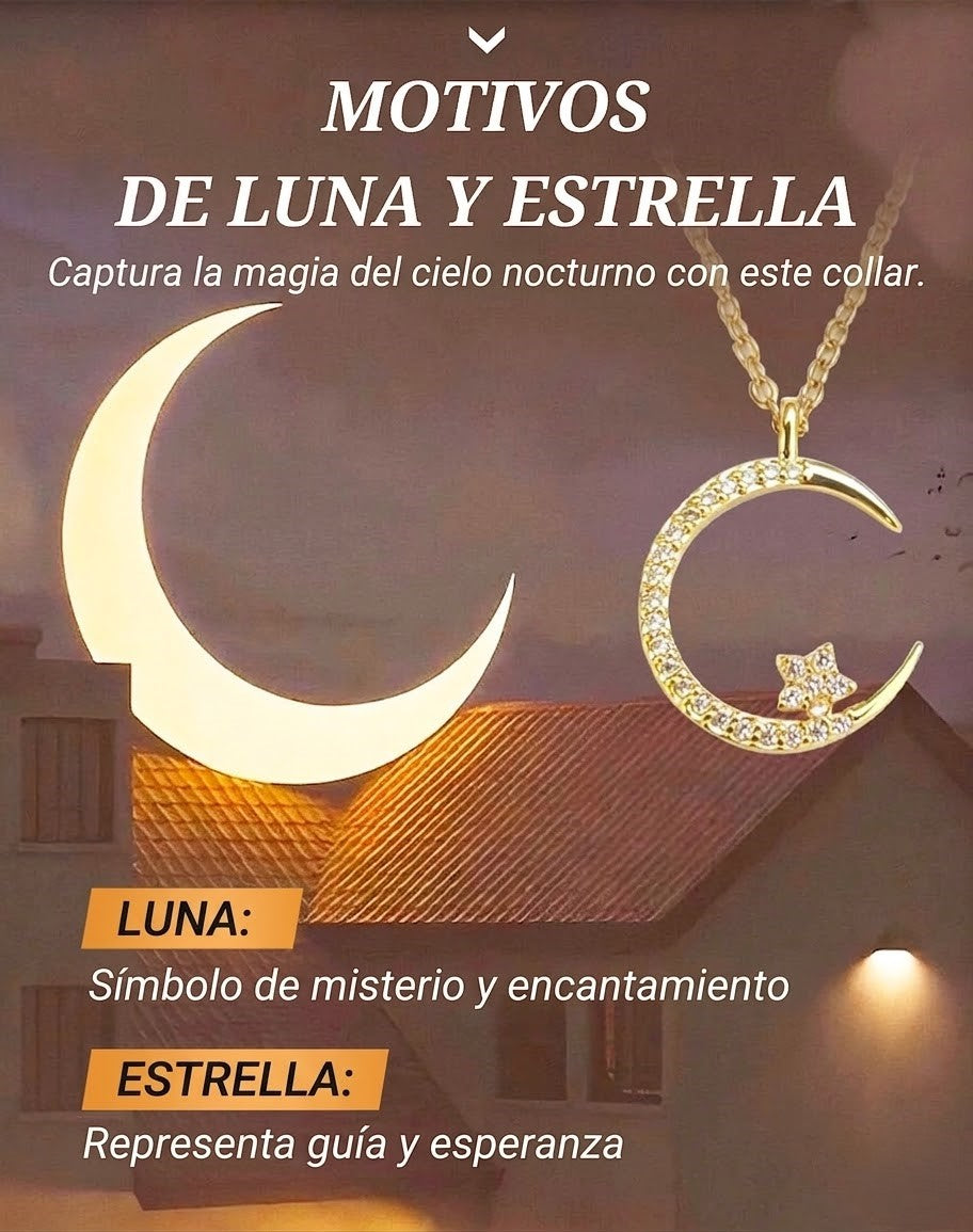 ⌛ Plus que 3 jours : 50 % de réduction sur tout ! ⏰Collier lune et étoiles brillantes🌙