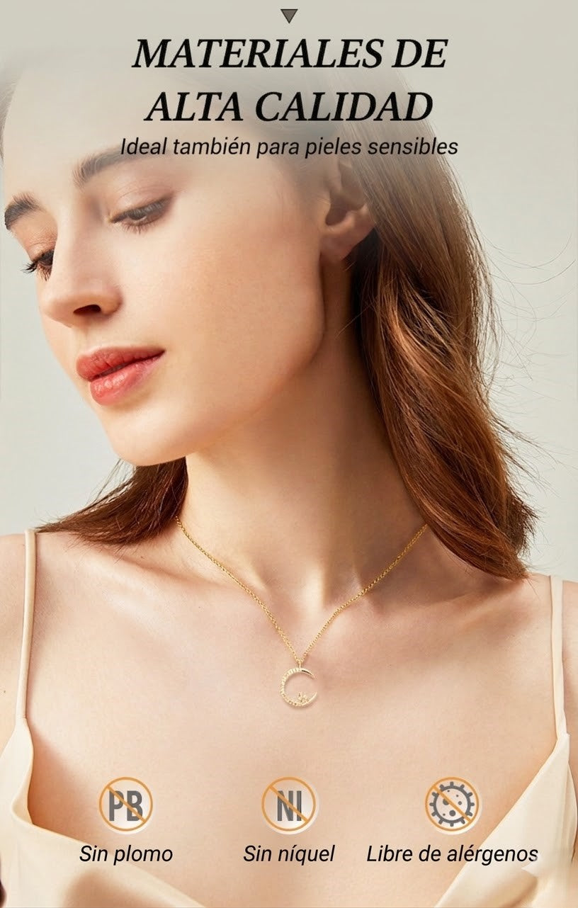 ⌛ Plus que 3 jours : 50 % de réduction sur tout ! ⏰Collier lune et étoiles brillantes🌙